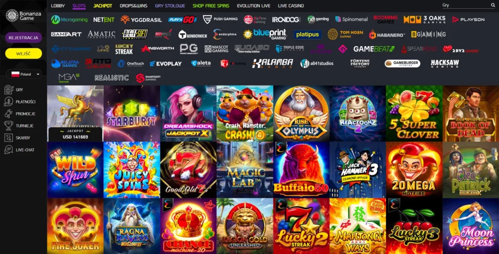 Bonanza Game Casino Oferta gier i automatów